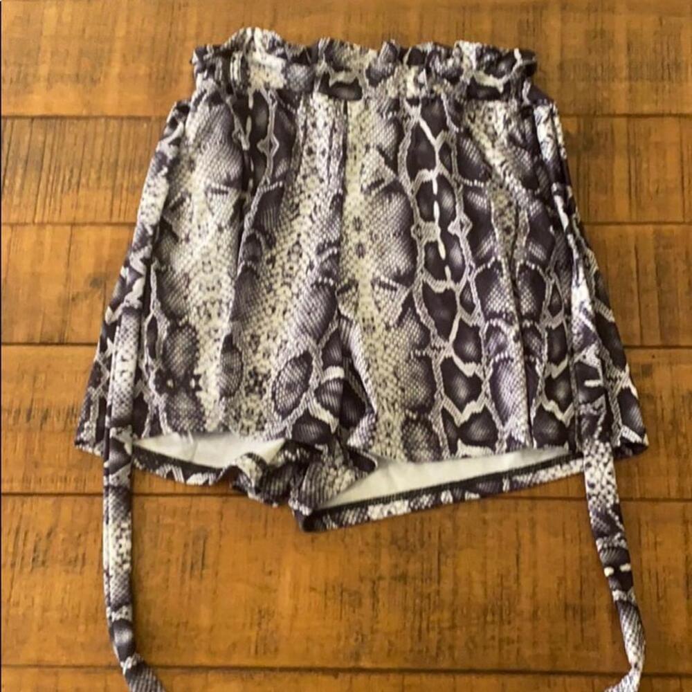 Snake print shorts